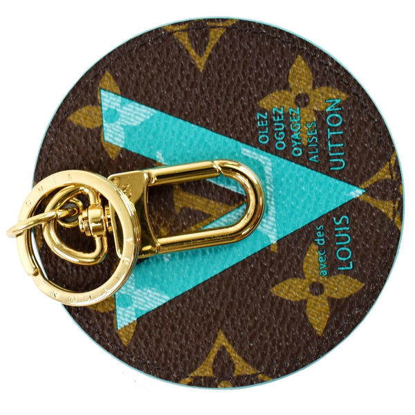 LOUIS VUITTON Illustre V Monogram Canvas Key Holder Bag Charm Turquoise