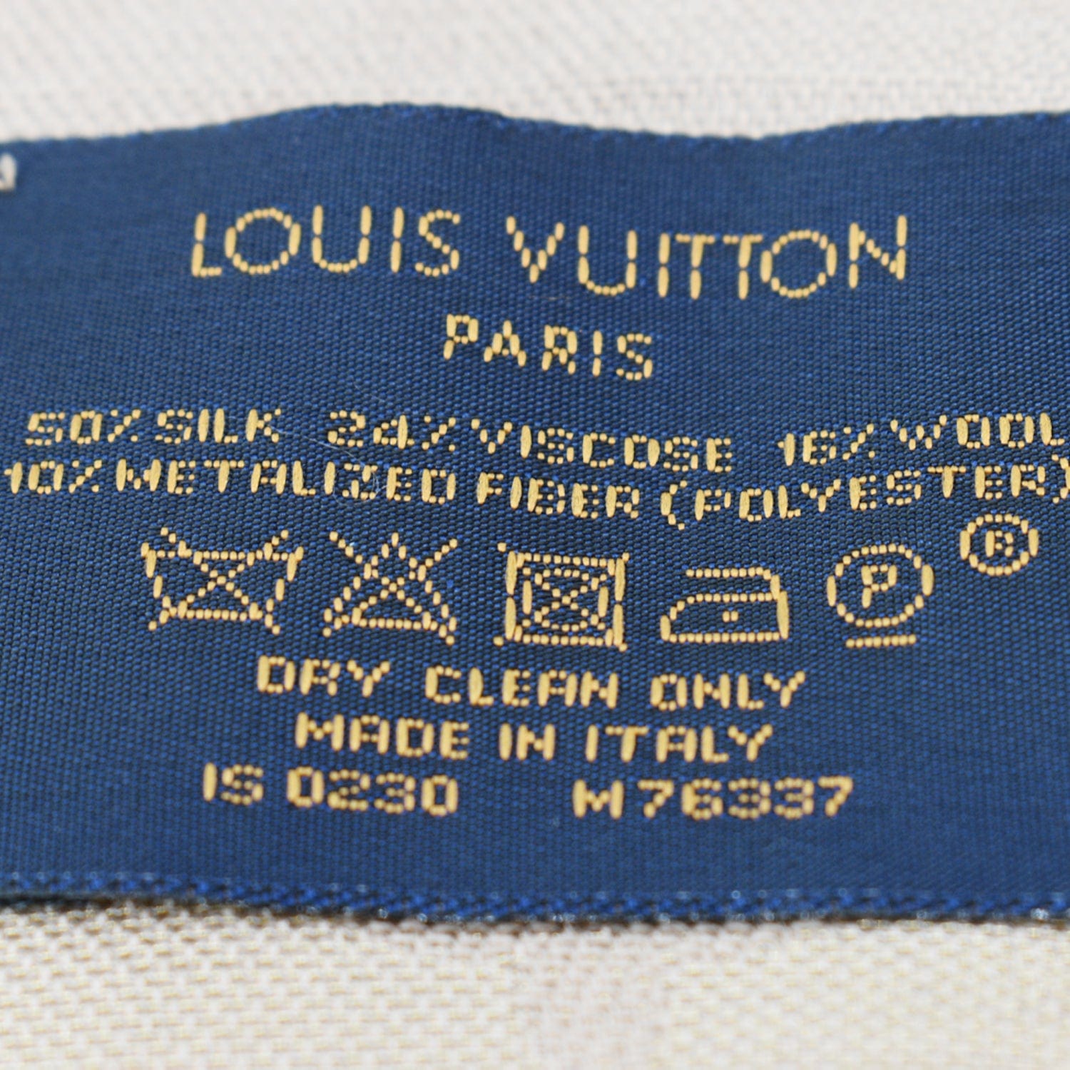 Louis Vuitton Cream Logo Monogram Silk & Wool Scarf Louis Vuitton