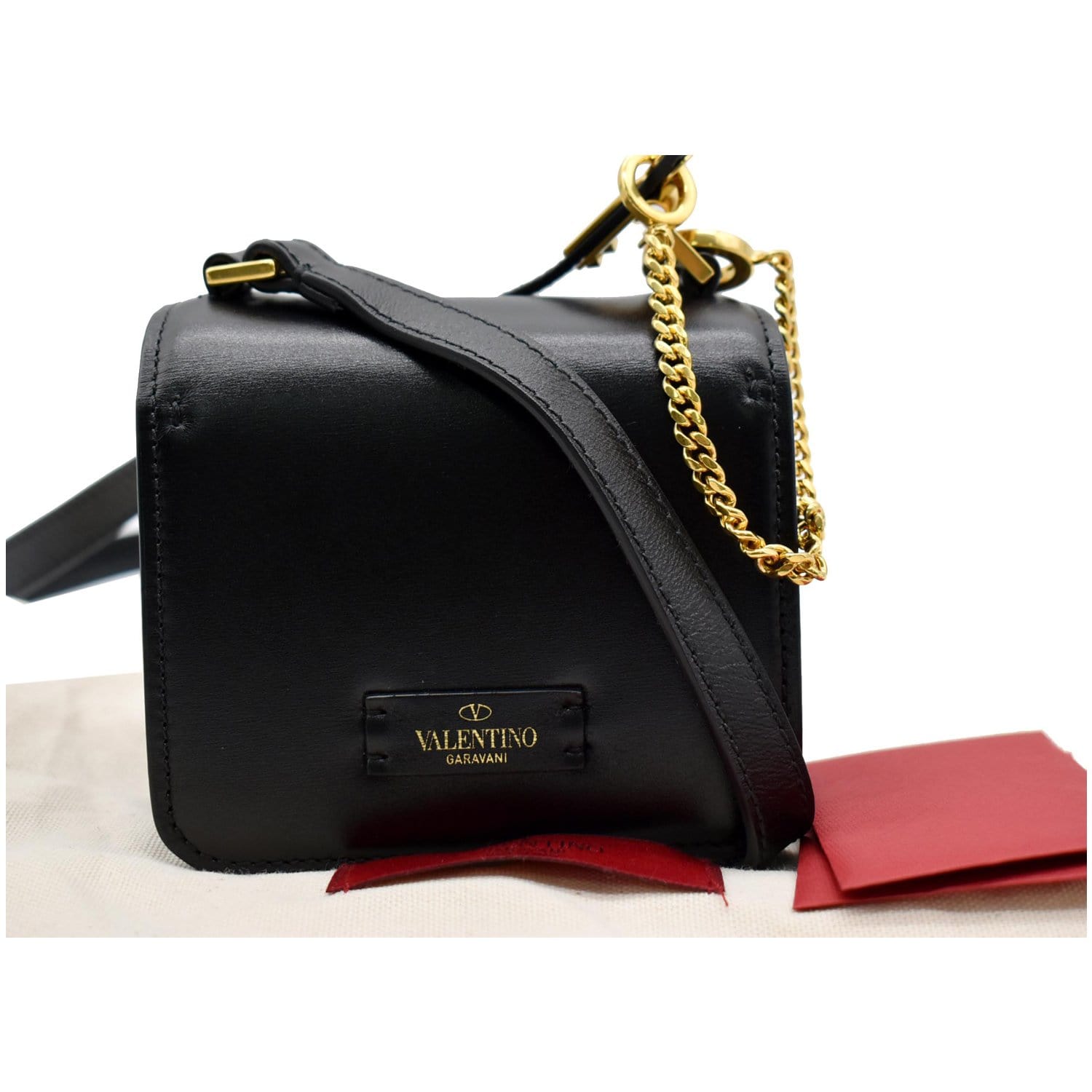 Valentino Garavani black VSLING medium leather shoulder bag