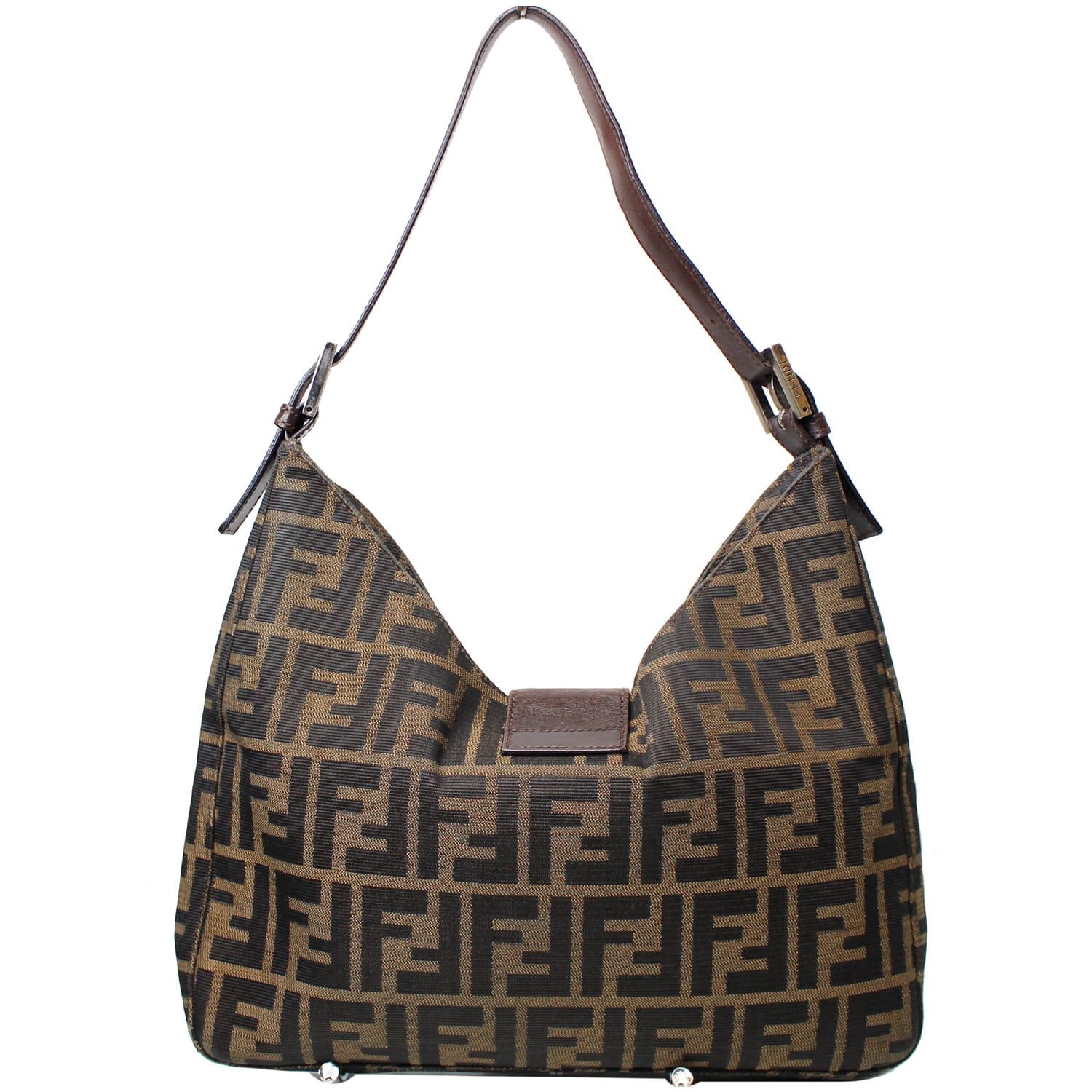 Fendi Zucca Pattern Shoulder Bag Wallet Purse Pochette Brown 07