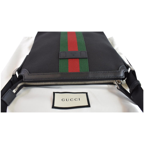 Gucci Techno Canvas Web Messenger Bag in Black