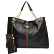 GUCCI Rajah Large Leather Tote Shoulder Bag Black 537218