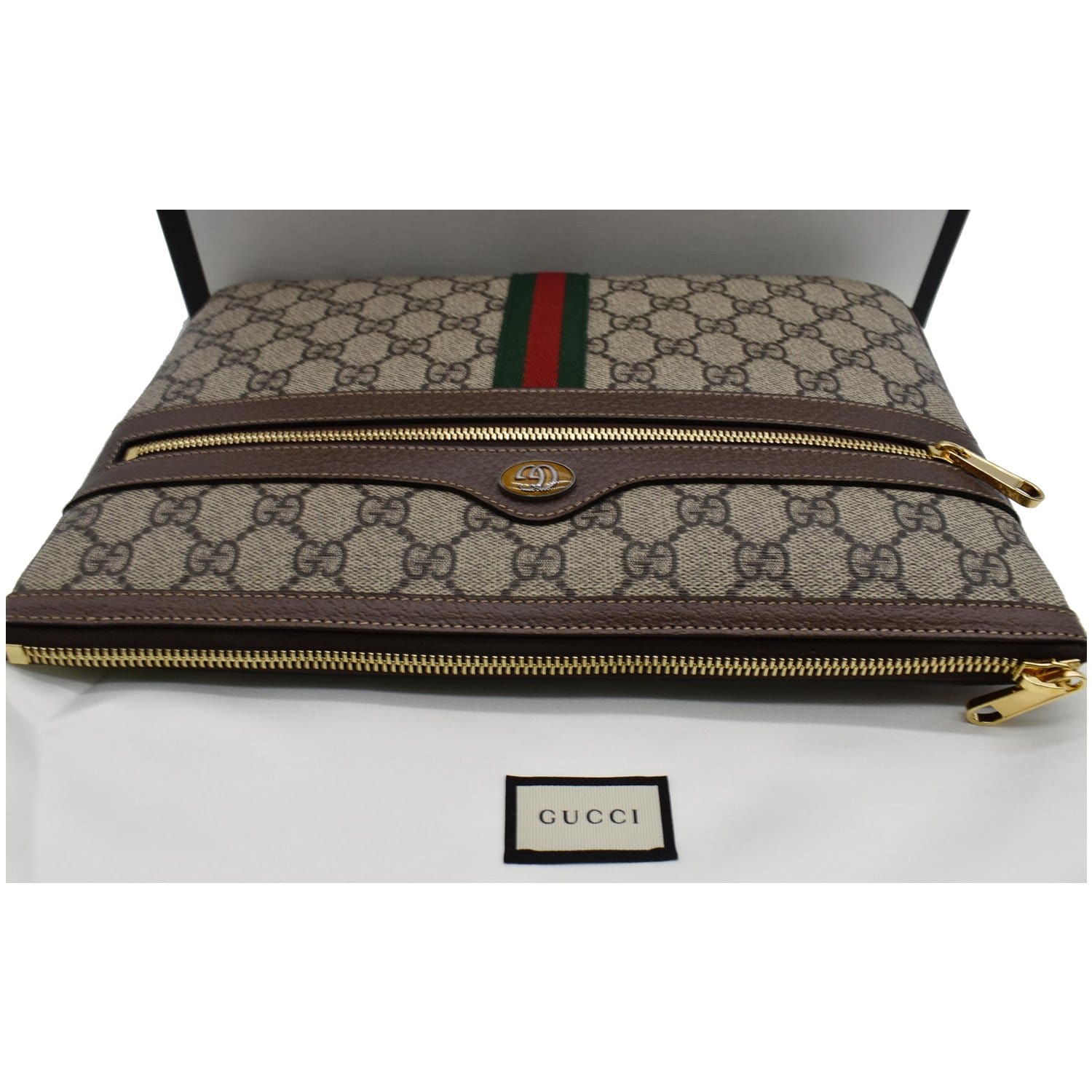 Gucci: Beige GG Ophidia Pouch