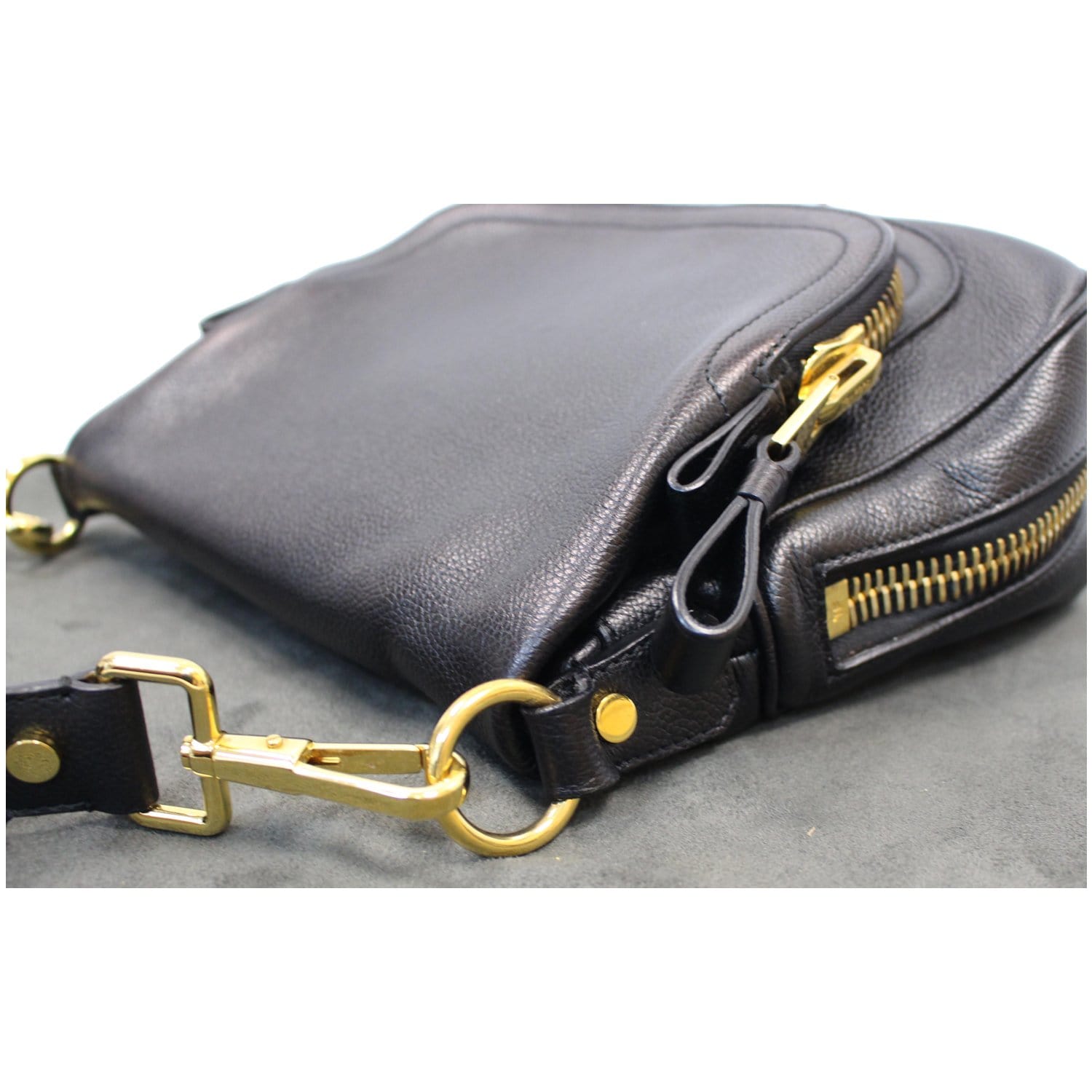 Black Leather Tom Ford Inspired Jennifer Purse Bag 
