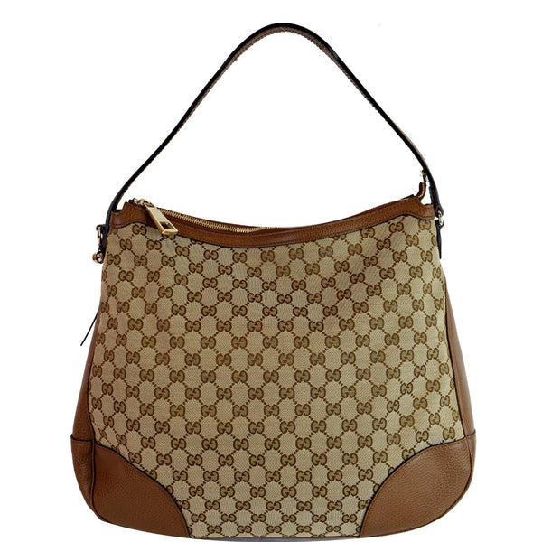 Gucci Large Bree GG Canvas Hobo Bag Beige/Brown