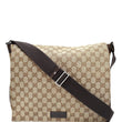 GUCCI Flap Top GG Canvas Messenger Crossbody Bag Beige 145861