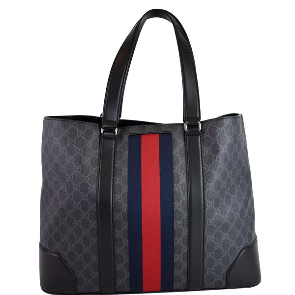 GUCCI Sherry Line GG Supreme Canvas Tote Bag Black 495560