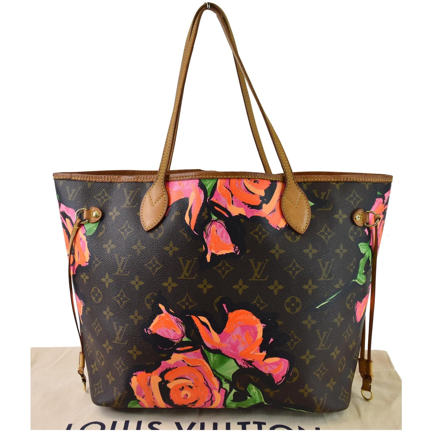 Pre-Owned Louis Vuitton Neverfull MM Monogram R oses MM Brown