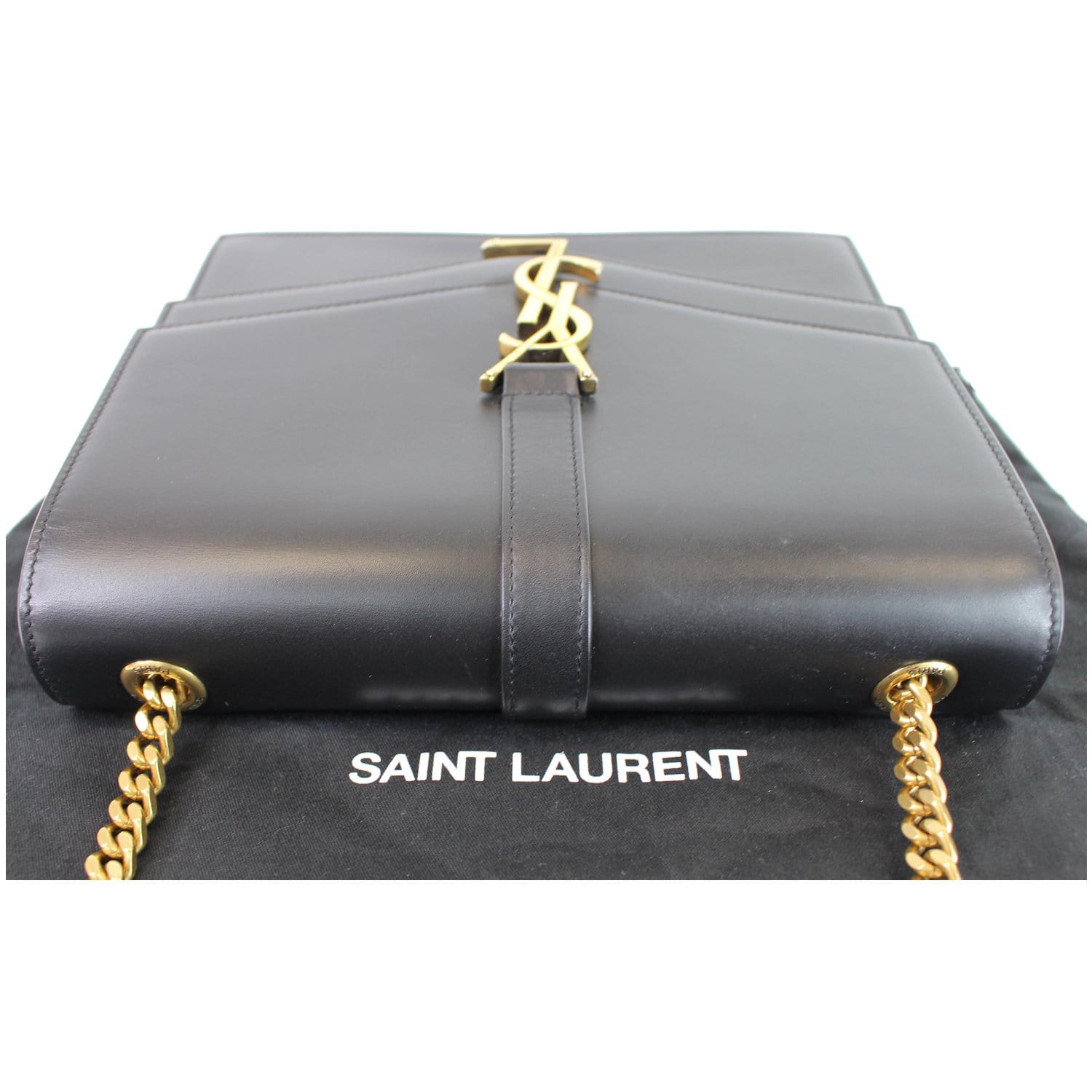 YVES SAINT LAURENT Montaigne Double Flap Leather Shoulder Bag Black