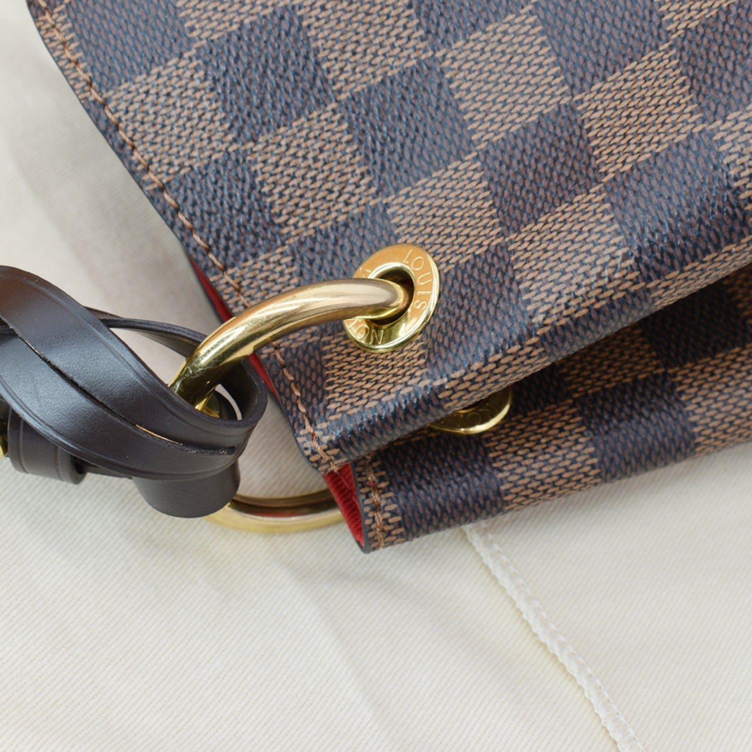 Louis Vuitton Tote Graceful Damier Ebene With Accessories PM Brown in  Canvas/Leather with Brass - US