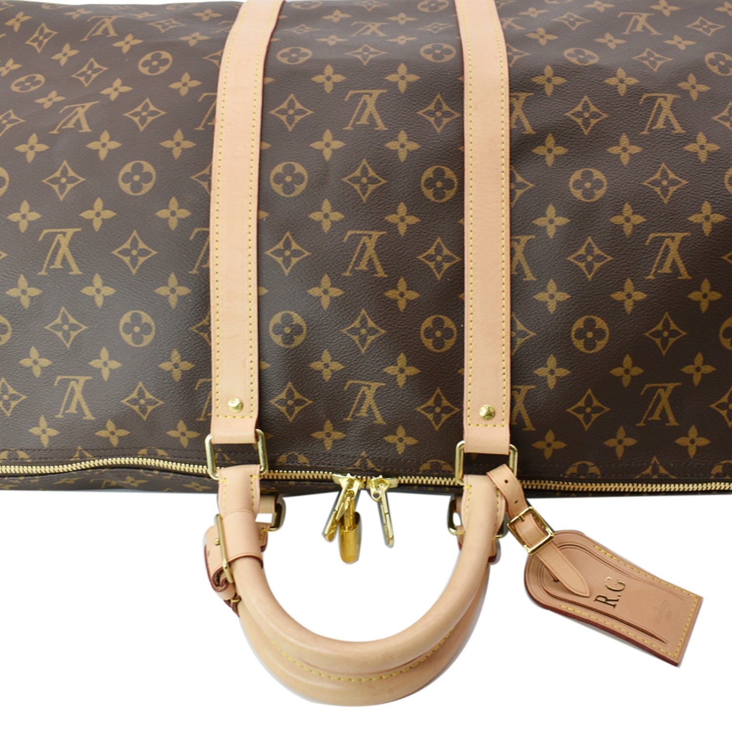 Keepall travel bag Louis Vuitton Grey in Cotton - 30605911