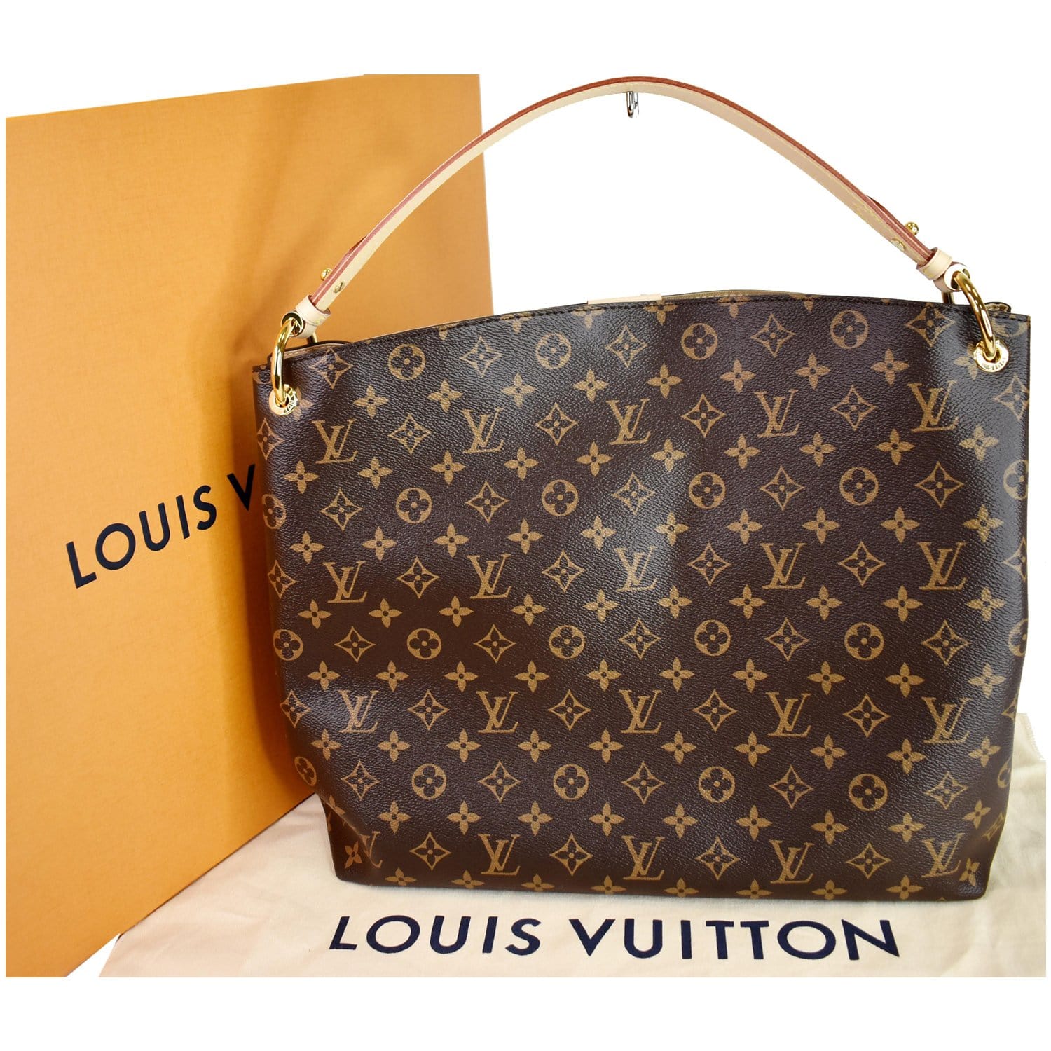 Louis Vuitton Graceful MM Monogram Canvas Satchel Bag