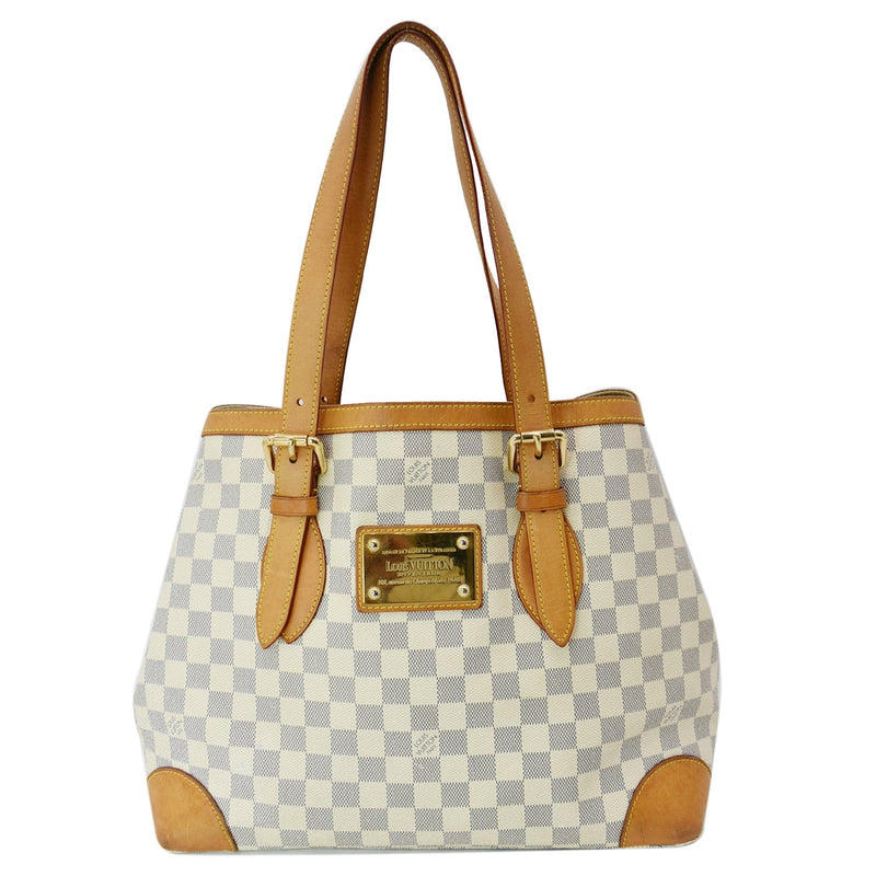 White Louis Vuitton Damier Azur Hampstead MM Tote Bag – Designer