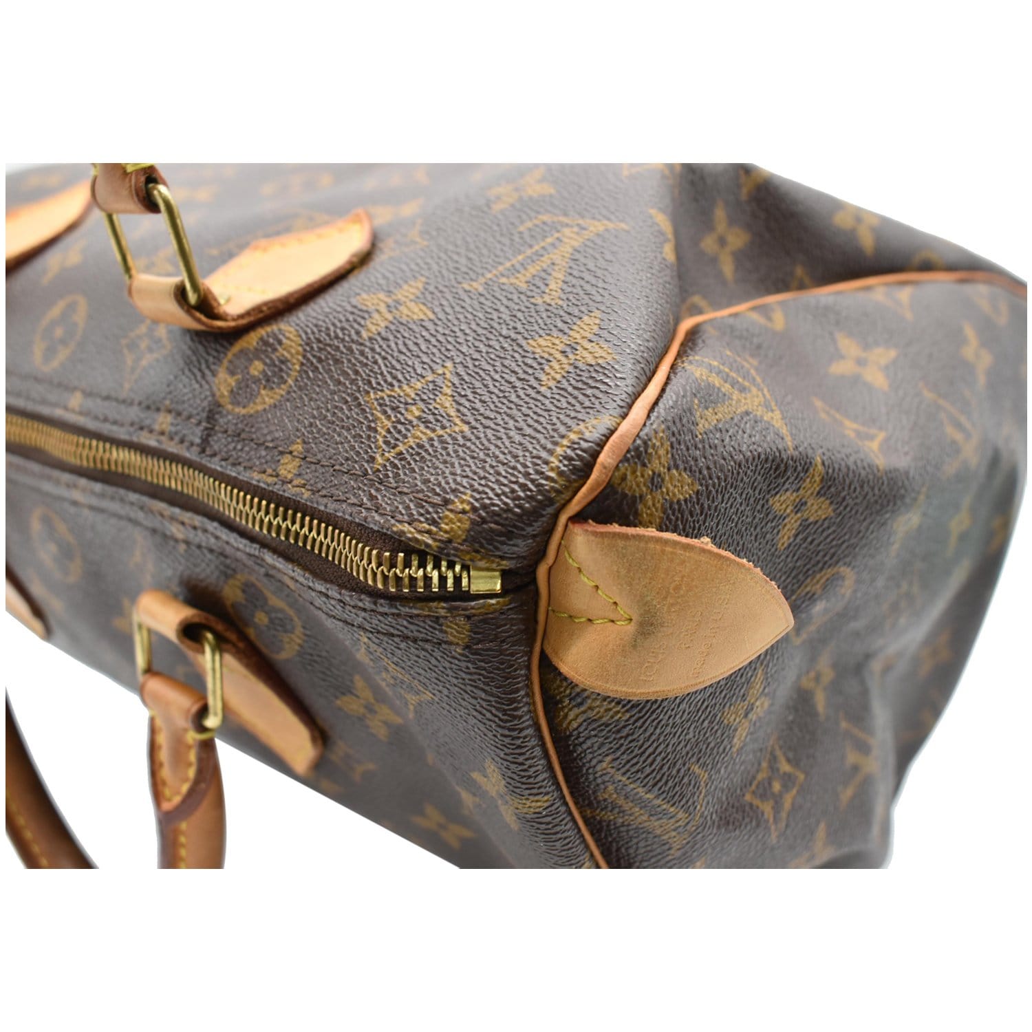 Speedy cloth handbag Louis Vuitton Brown in Cloth - 33849603
