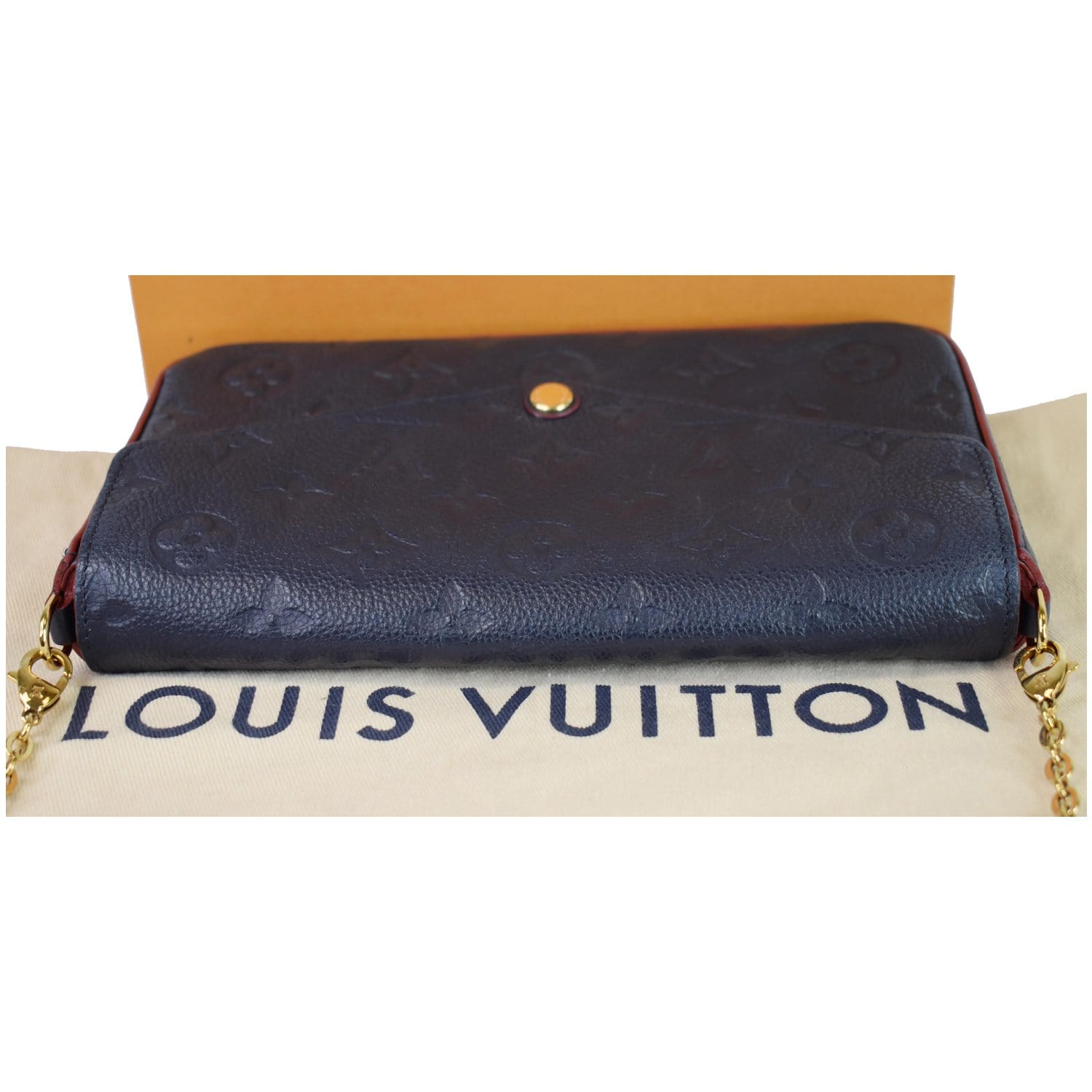 Louis Vuitton Pochette Felicie Chain Wallet Marine Rouge Blue Monogram -  MyDesignerly