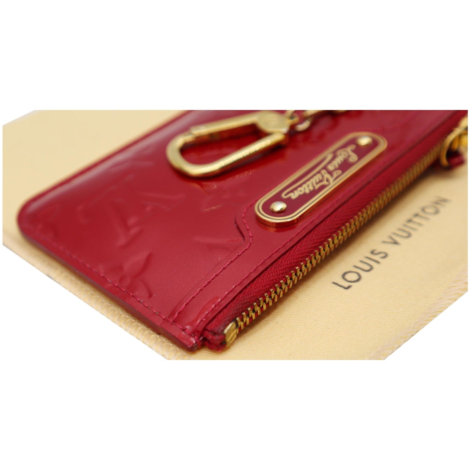 Louis Vuitton Red Monogram Vernis Key Pouch Pochette Cles 1LV622