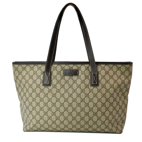 GUCCI GG Supreme Canvas Tote Bag Beige 211137