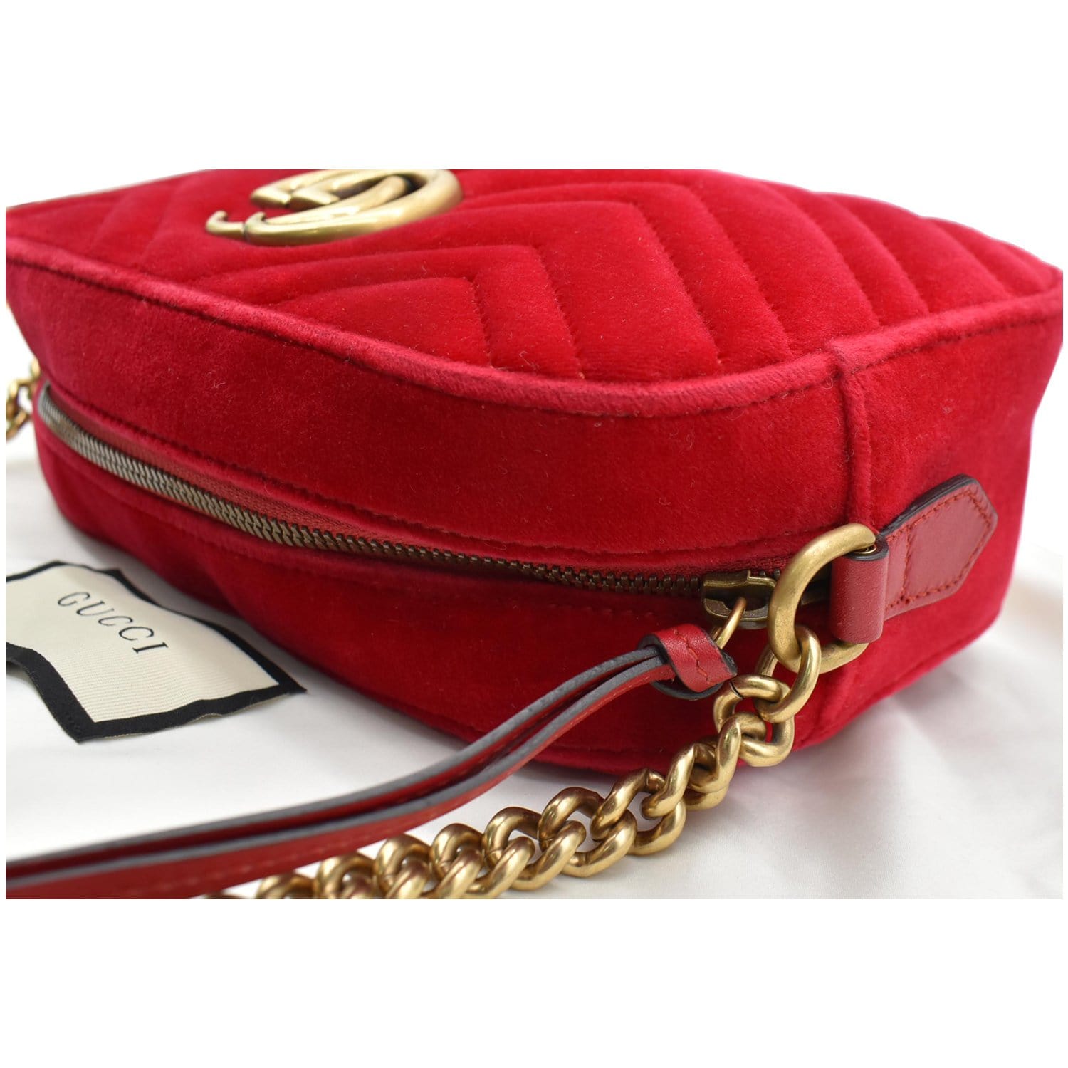 Gg marmont cloth crossbody bag Gucci Red in Cloth - 33629882