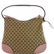 GUCCI Large Bree GG Canvas Hobo Bag Pink 449244