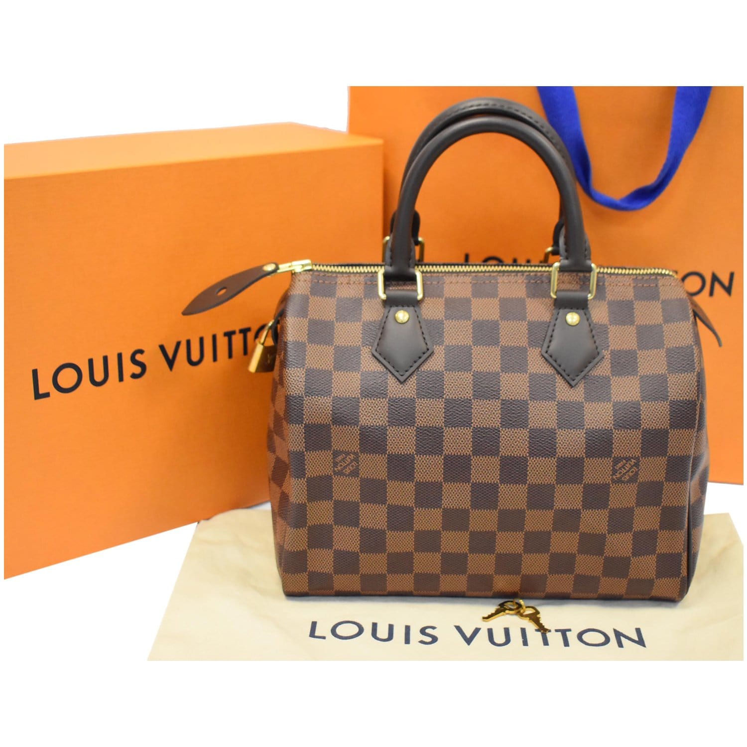 Louis Vuitton Speedy Damier Ebene (Without Accessories) 25 Brown