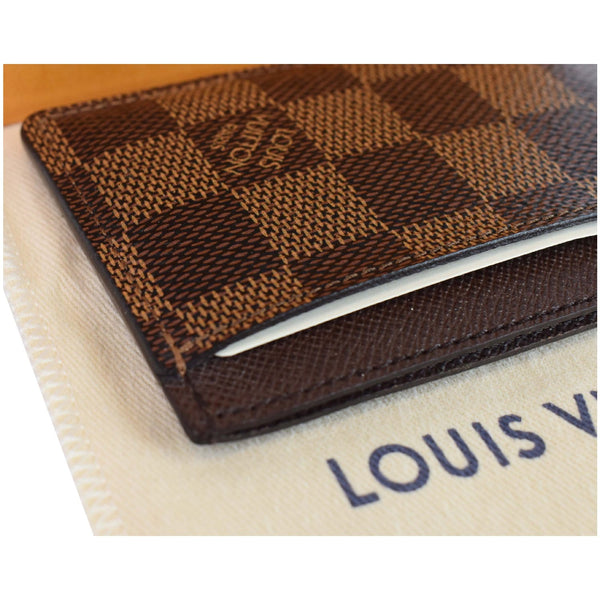 Louis Vuitton Damier Ebene Card Holder Brown For Women - corner viewed