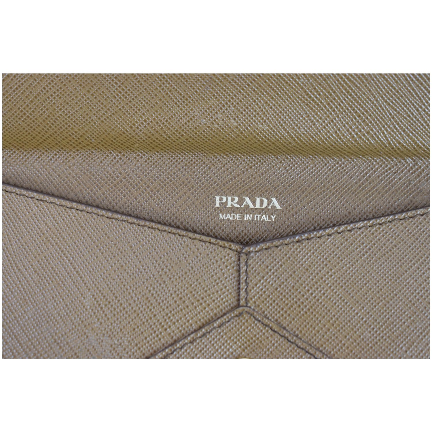 Prada Beige Saffiano Leather Character Snap Bifold Wallet 1ML018