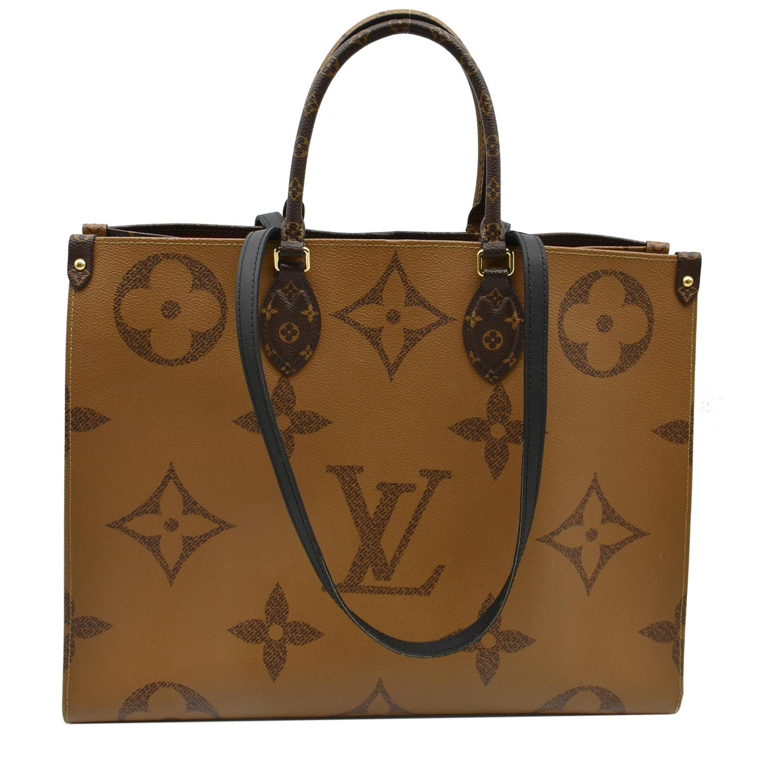 Sold at Auction: An excellent quality, Canvas handbag shaped like Loius  Vuitton Onthego Tote, with Louis Vuitton emblems and logos on the bag,  outer and inner handles, the bag is made of