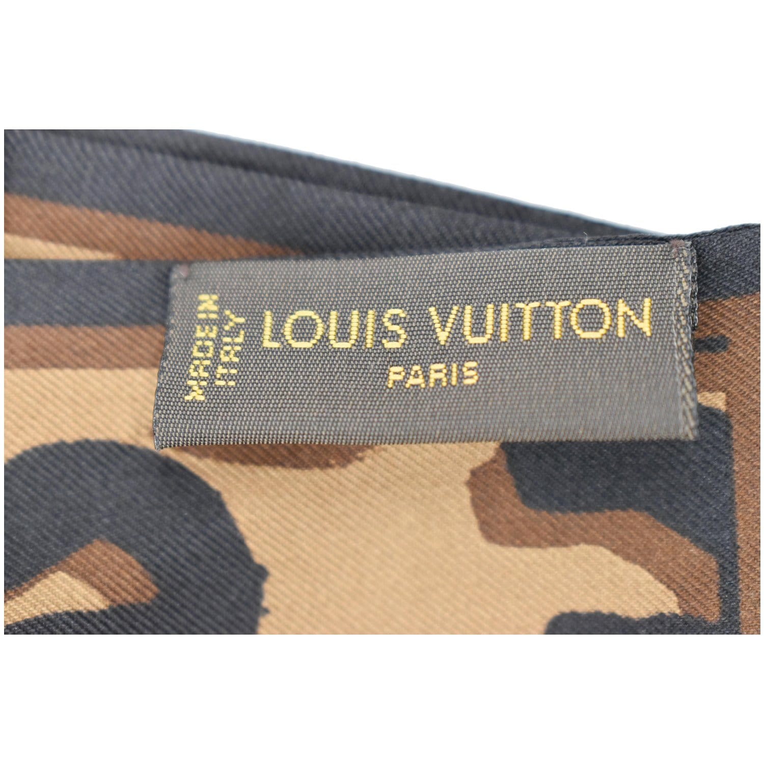 Louis Vuitton Silk Leopard Bandeau Scarf Marron
