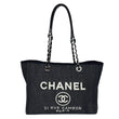 CHANEL Deauville Medium Denim Leather Tote Bag Dark Blue