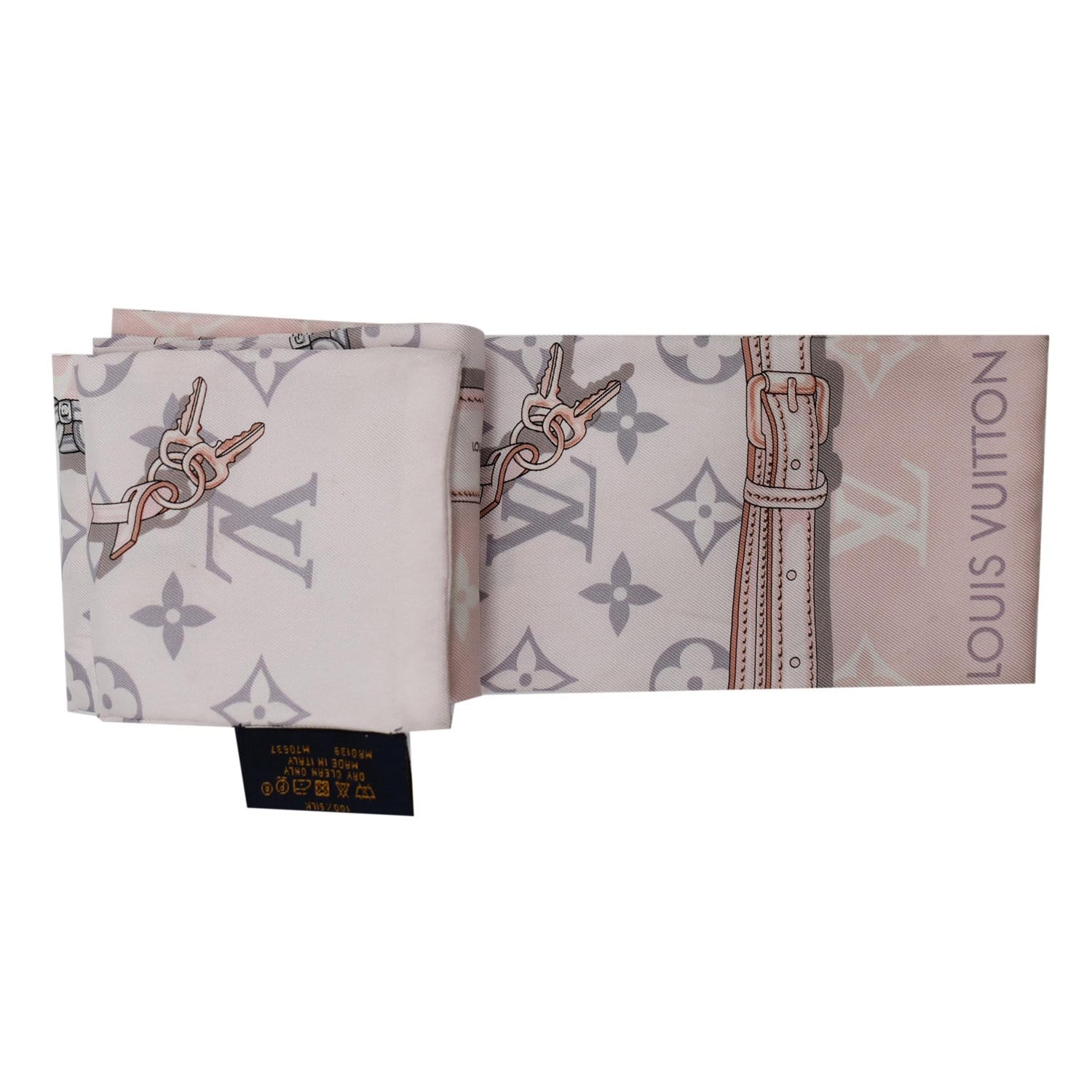 LOUIS VUITTON Confidential Silk Monogram Bandeau Light Pink new made in  Italy