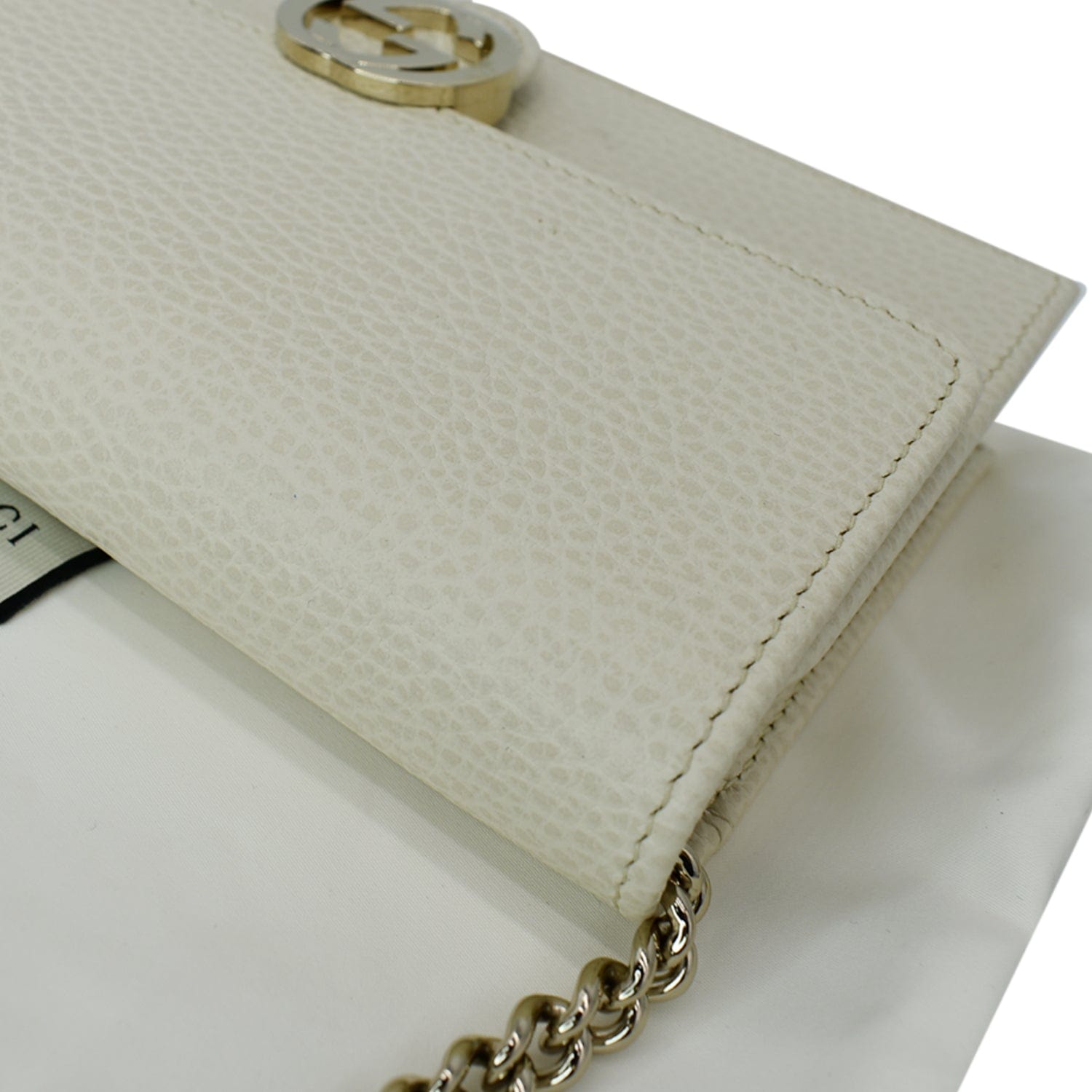 Gucci Interlocking Wallet on Chain Crossbody Bag/ Grey
