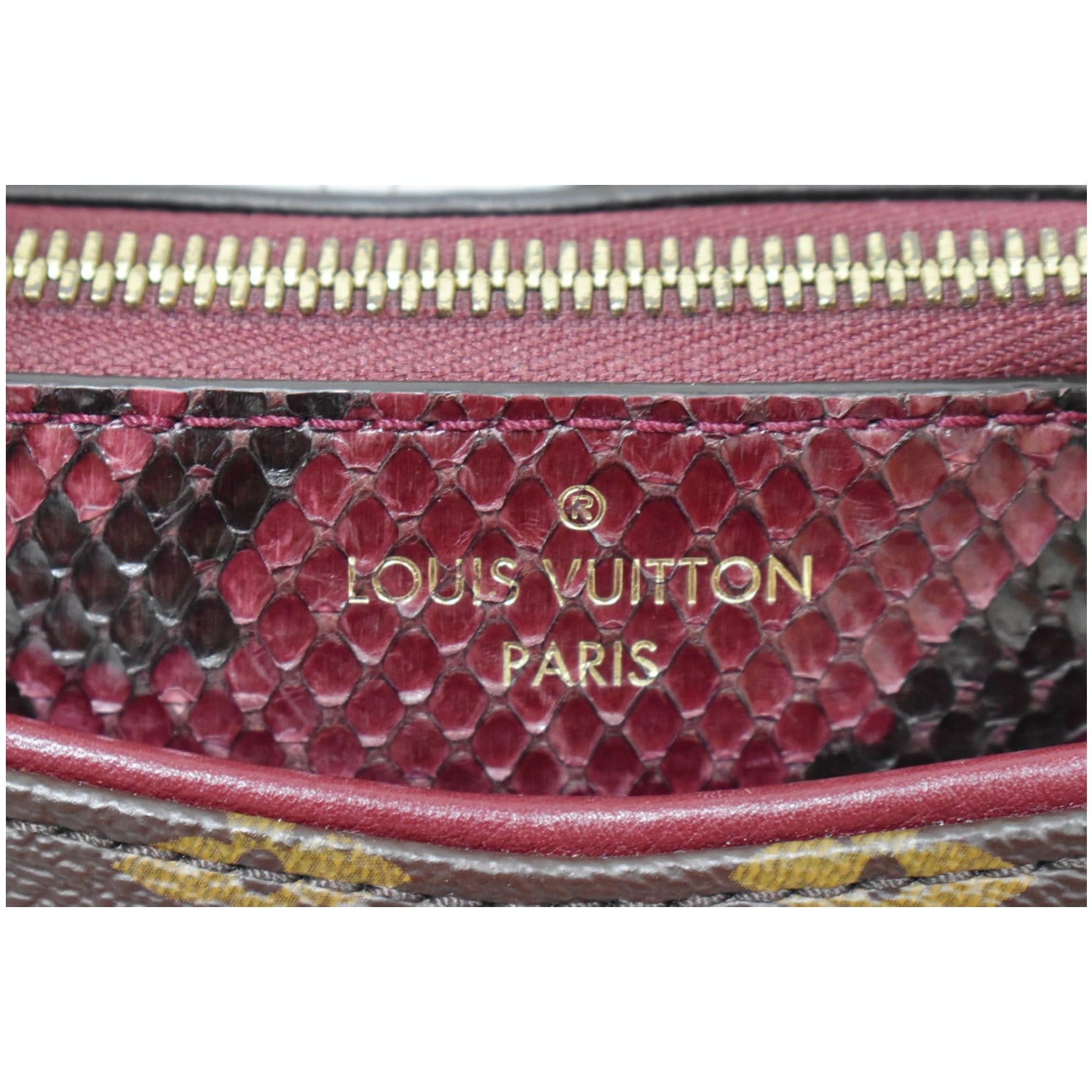 Louis Vuitton Burgundy Monogram Canvas Python Pallas NM QJBJOF2F1B000