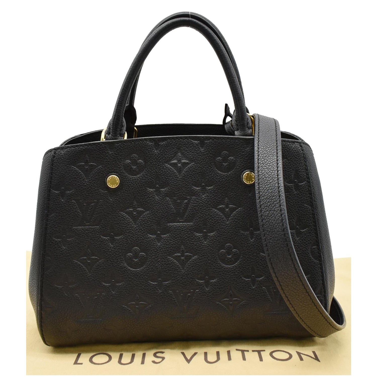 Louis Vuitton Montaigne Black Monogram Empreinte Leather Shoulder