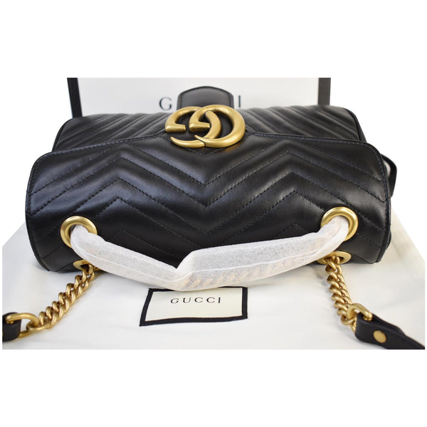 GUCCI GG Marmont Small Matelasse Leather Crossbody Bag Black 443497