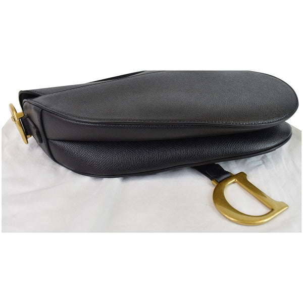 CHRISTIAN DIOR Saddle Leather Shoulder Bag Black