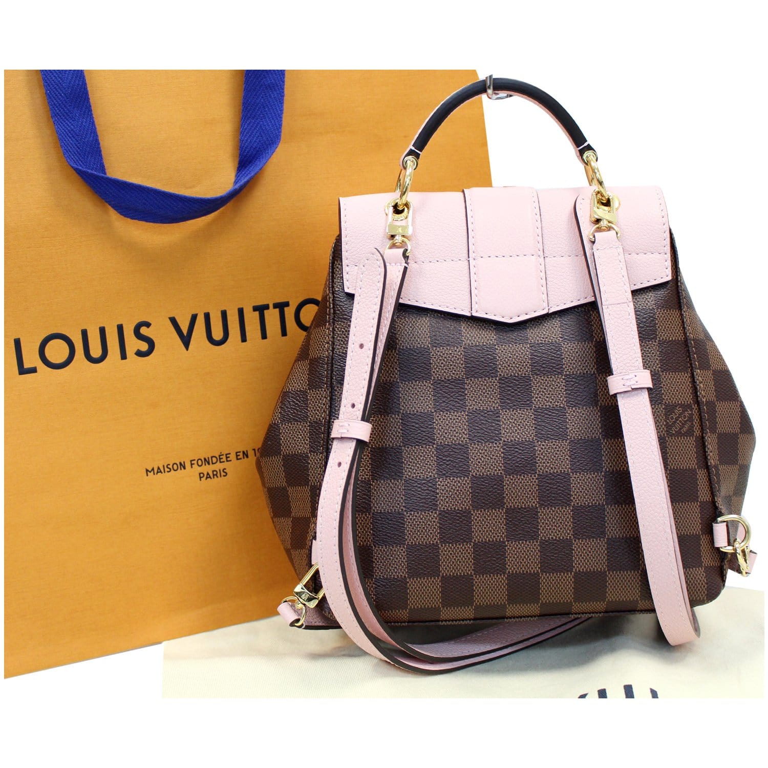 Louis Vuitton Clapton Mini Damier Ébène Pink Magnolia Backpack  The Closet  New York