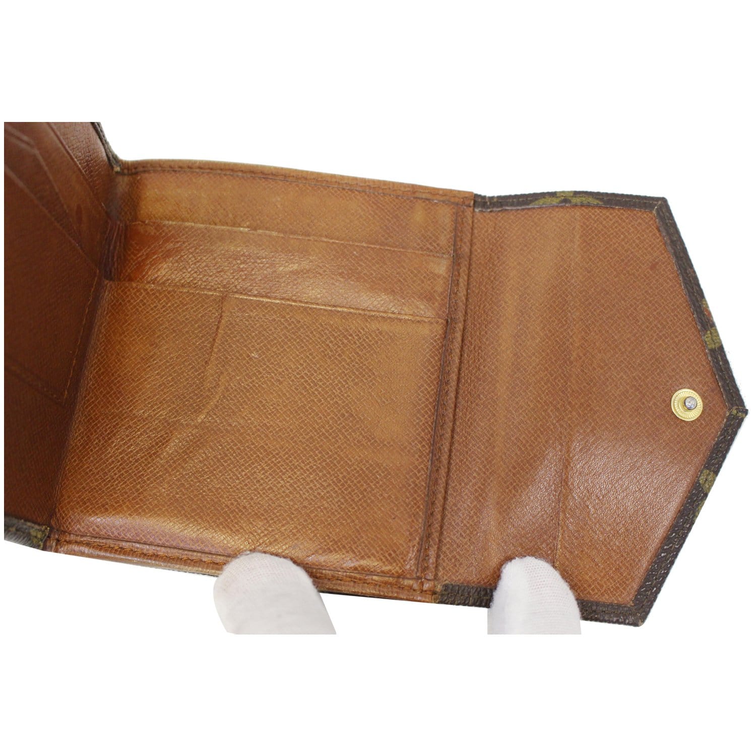 Louis Vuitton Vintage Square lined Flap Wallet Monogram Canvas Brown Cloth  ref.602006 - Joli Closet