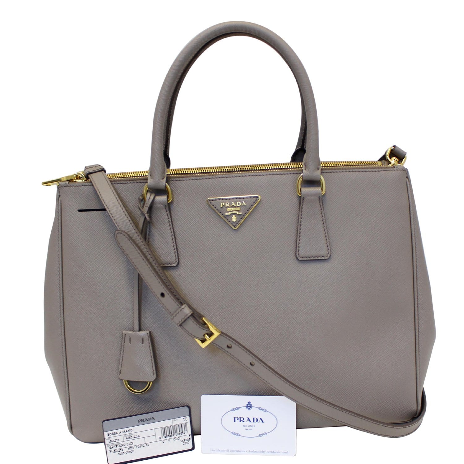 Prada, Bags, Soldprada Double Zip Saffiano Leather Medium Bag