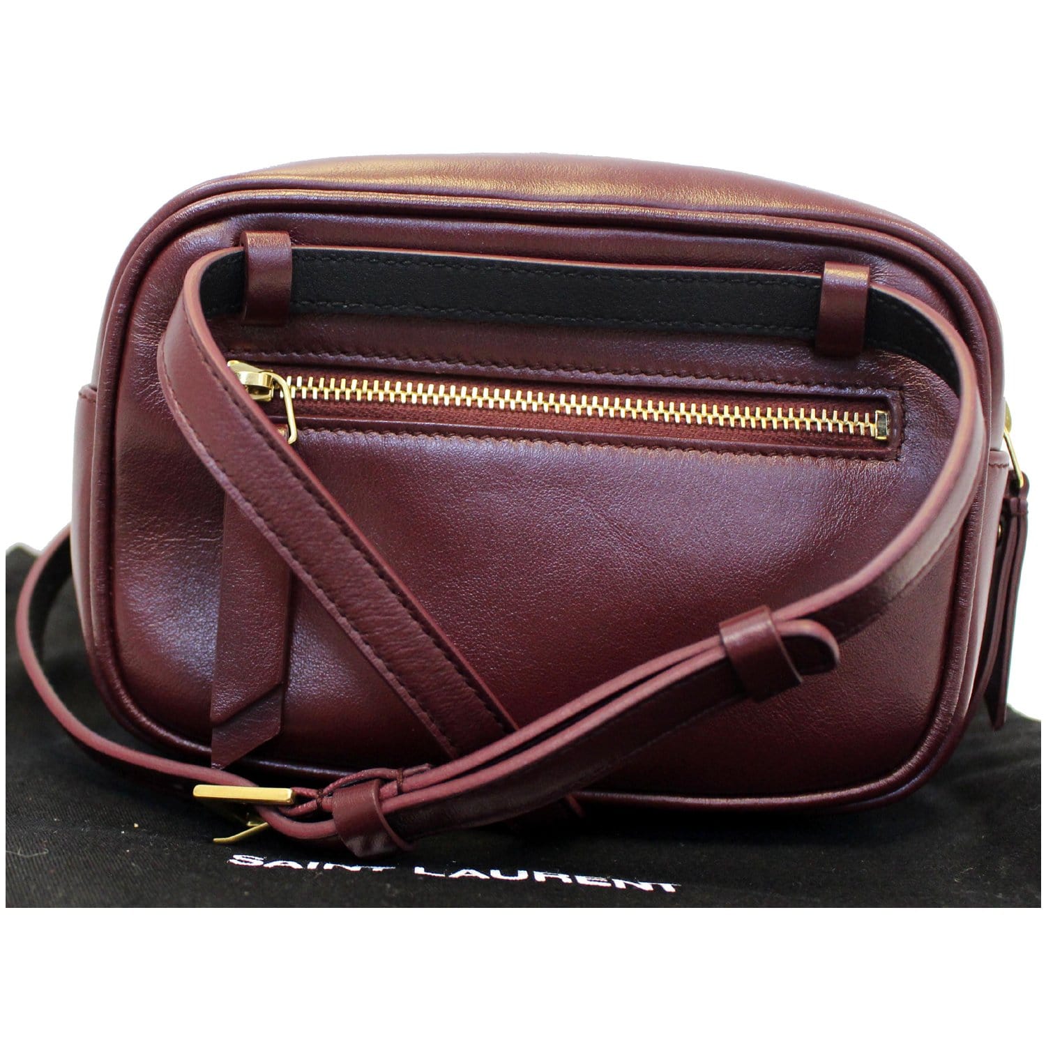 Yves Saint Laurent Burgundy Quilted Leather Lou Belt Bag with Tassel at  1stDibs