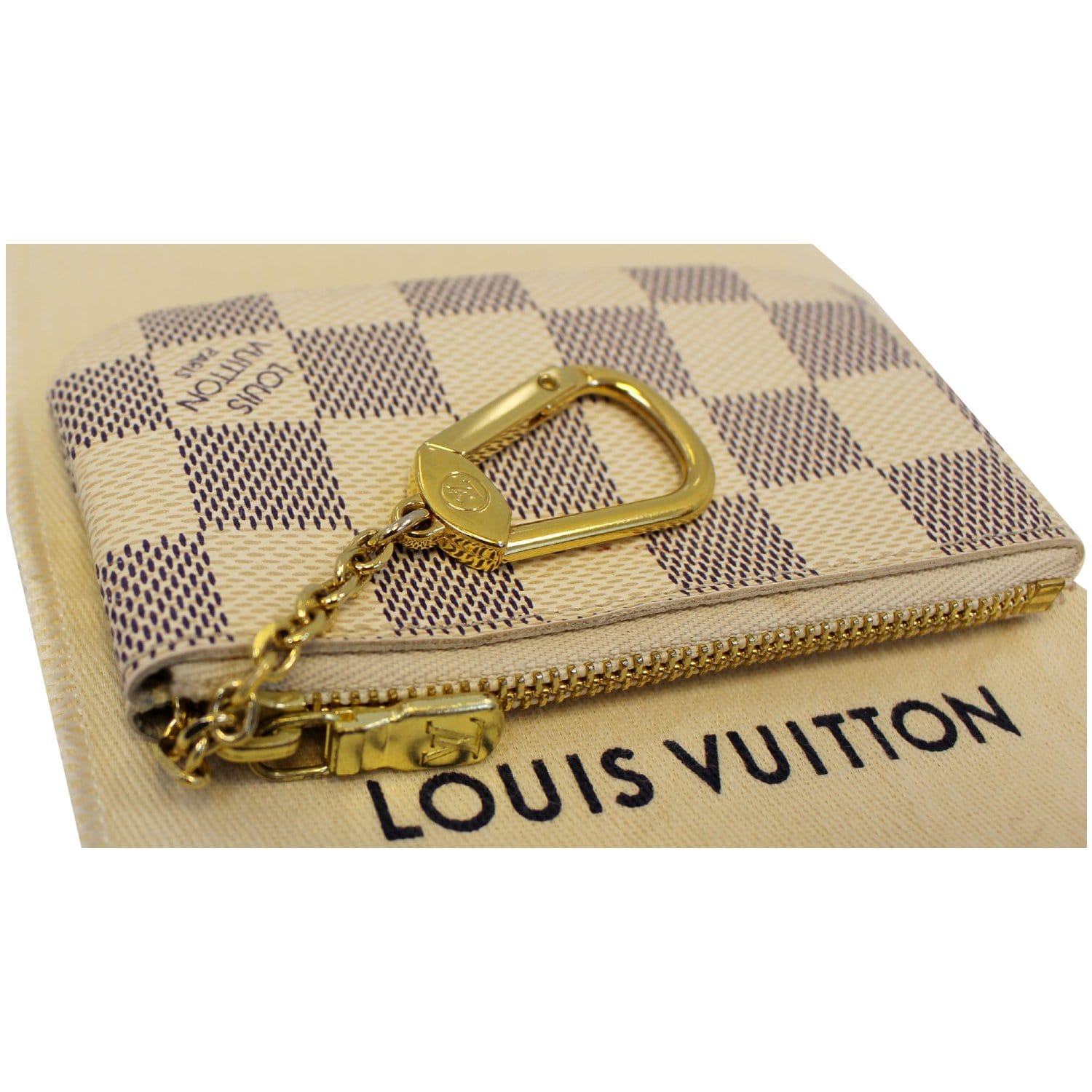 LOUIS VUITTON Portocre Pochette Taurillon Coin Case Key Ring Holder Pouch  MP2080 Navy White | eLADY Globazone