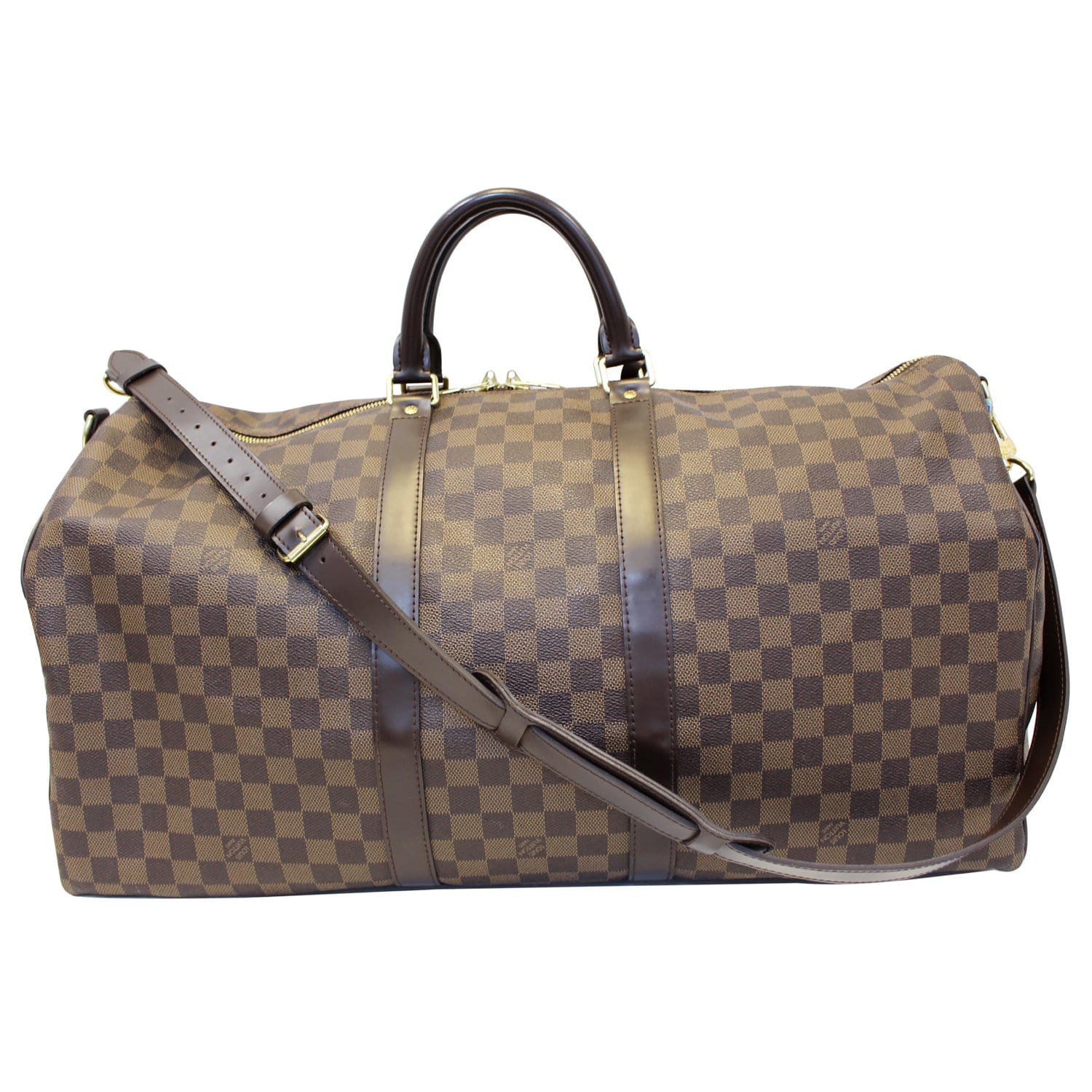 Louis Vuitton Damier Ebene Keepall Bandouliere 55 Travel Duffle Bag Brown  Cloth ref.783616 - Joli Closet