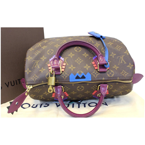 LOUIS VUITTON Totem Speedy 30 Monogram Canvas Satchel Bag-US