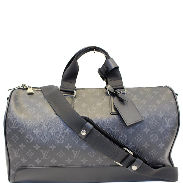 LOUIS VUITTON Keepall Voyager Monogram Eclipse Travel Bag Black