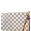 LOUIS VUITTON Pochette Wristlet Pouch Neverfull MM Damier Azur-US