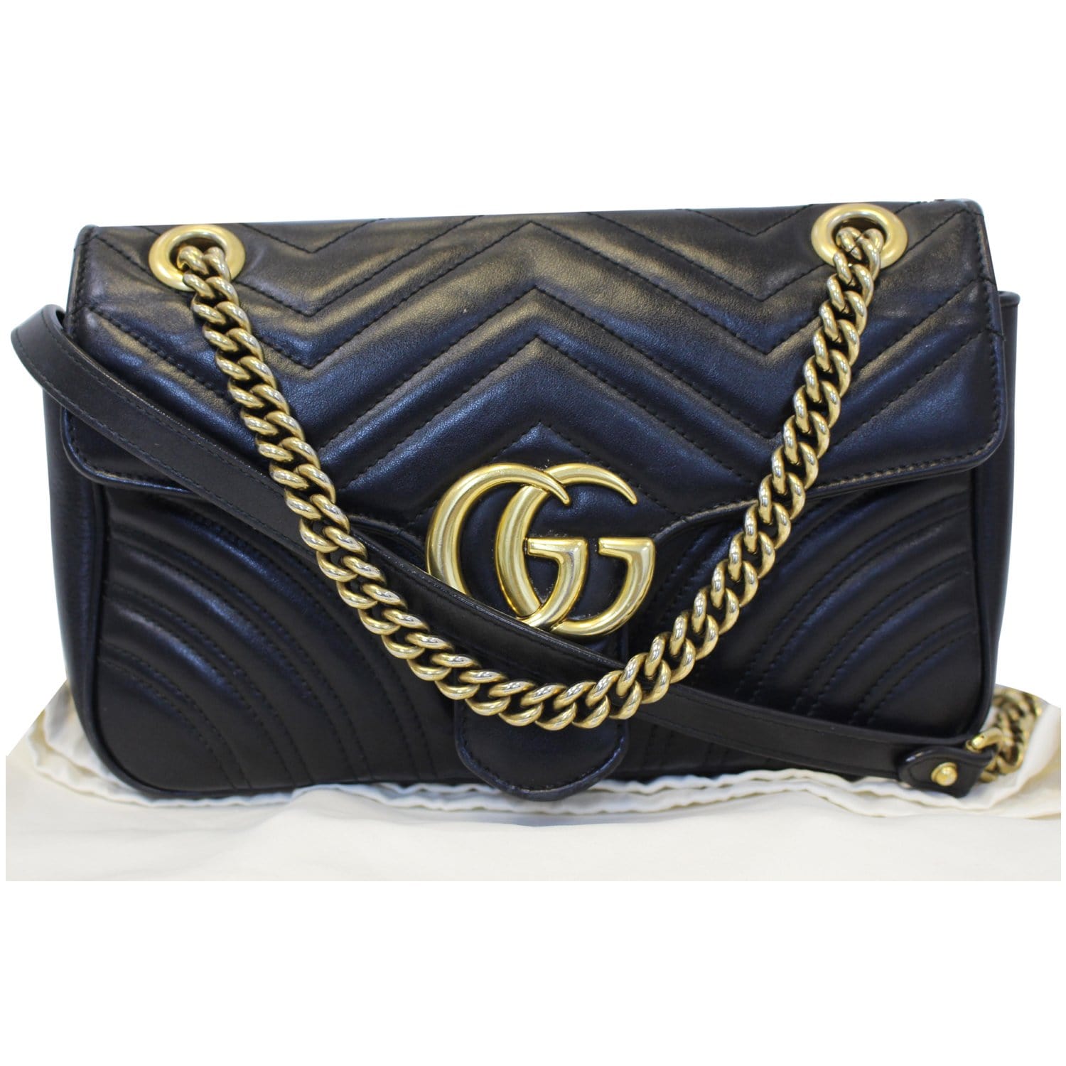 Gucci Gg Marmont Small Quilted Leather Shoulder Bag - Black