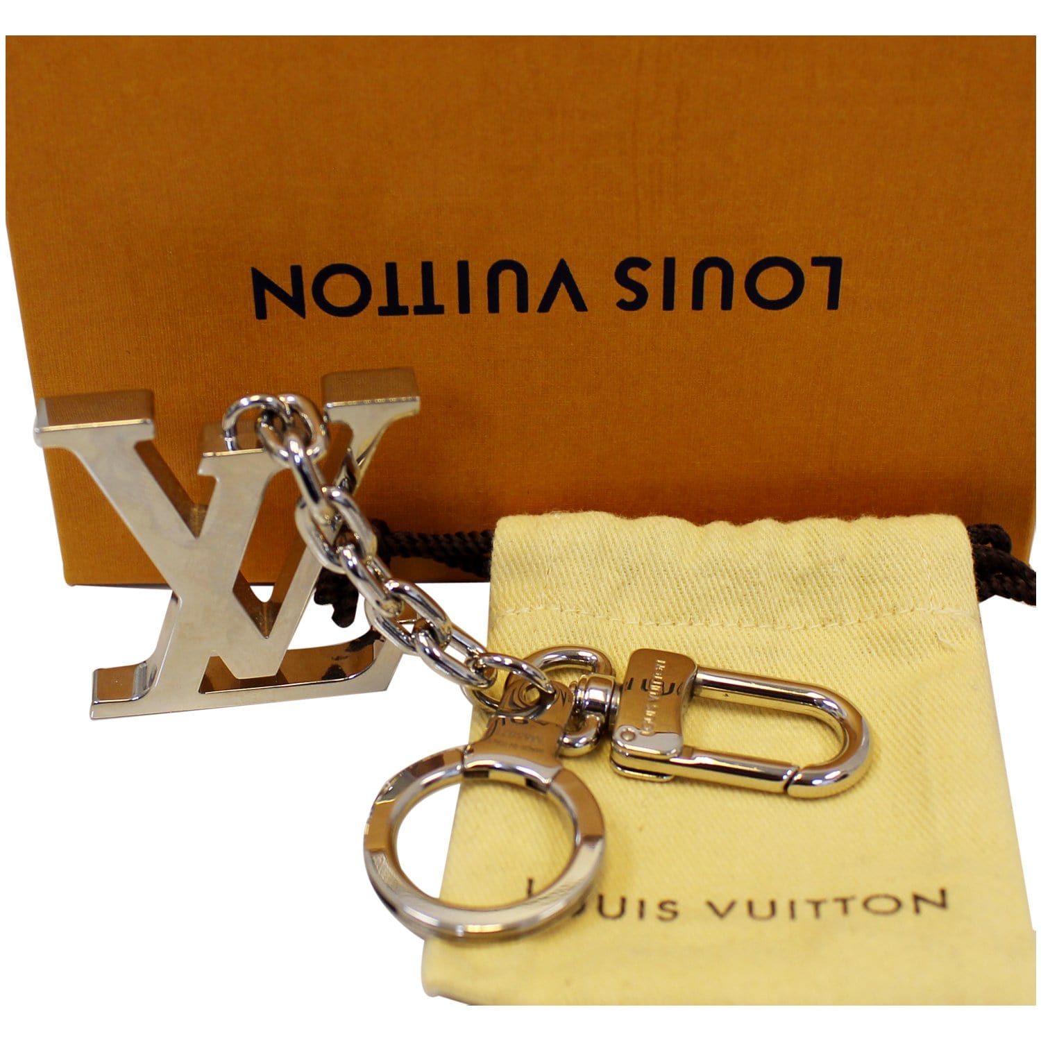 LOUIS VUITTON LV Facettes Bag Charm Key Holder Silver