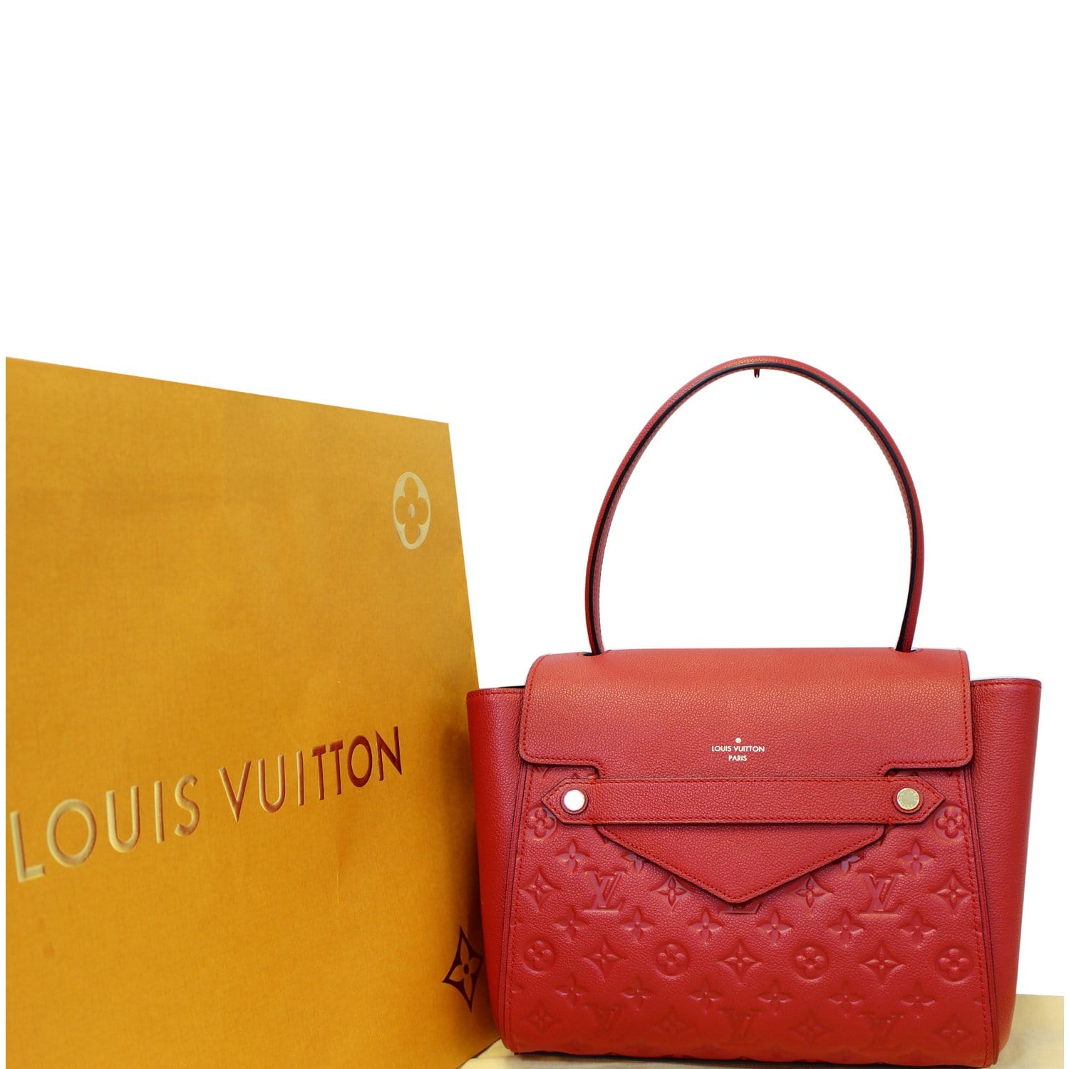 LOUIS VUITTON Trocadero Monogram Empreinte Leather Shoulder Bag Red 