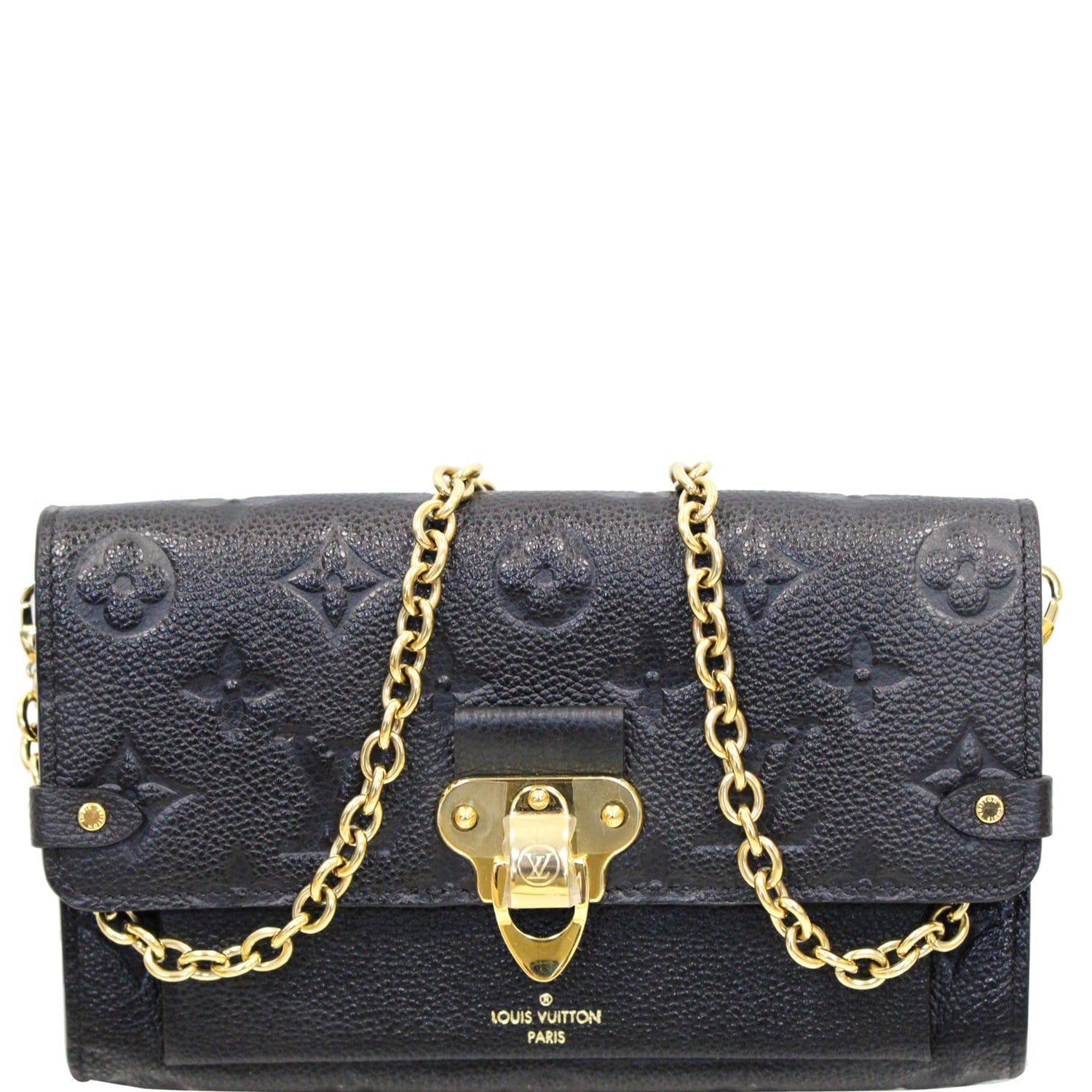lv black purse with chain