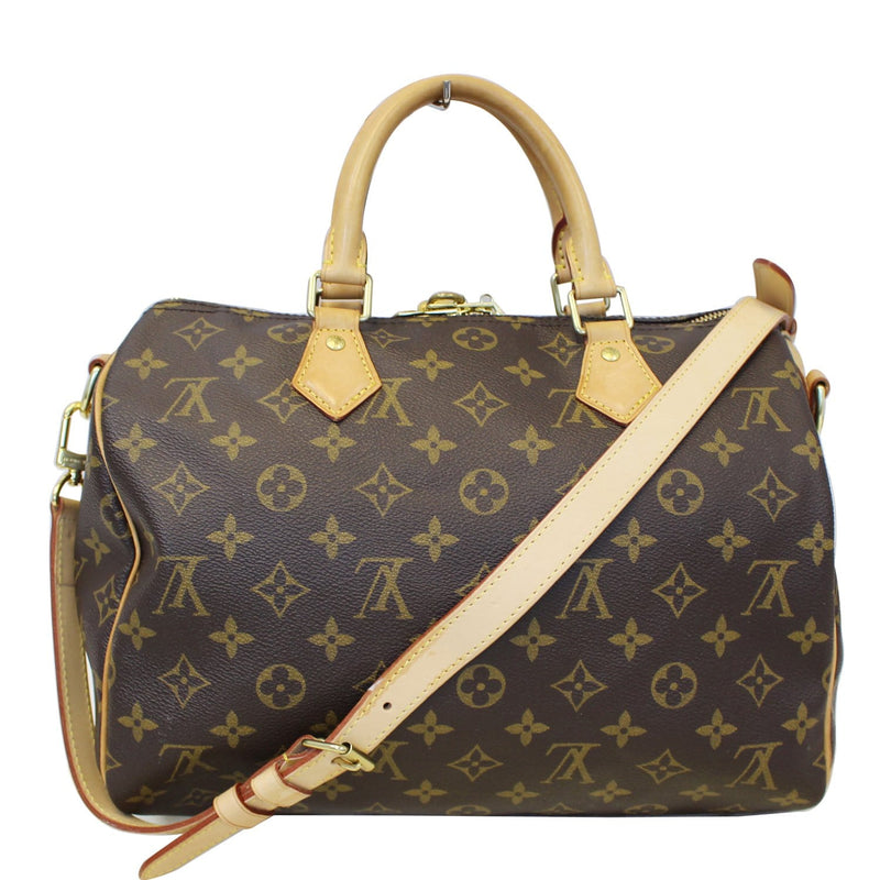 Speedy bandoulière cloth handbag Louis Vuitton Brown in Cloth