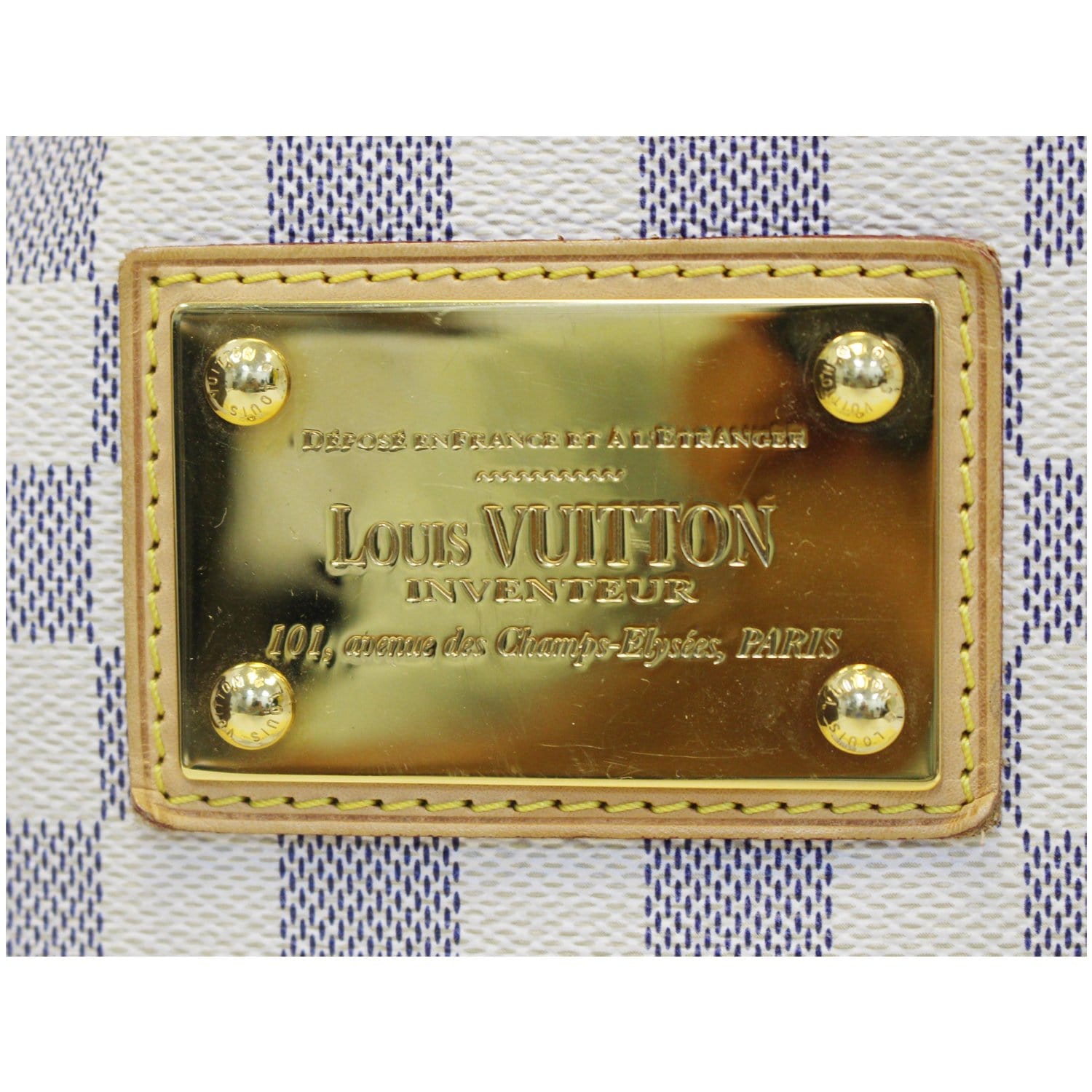 Louis Vuitton White Damier Azur Galliera PM Blue Leather Cloth ref.502710 -  Joli Closet